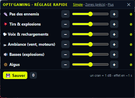 Panneau en jeu
